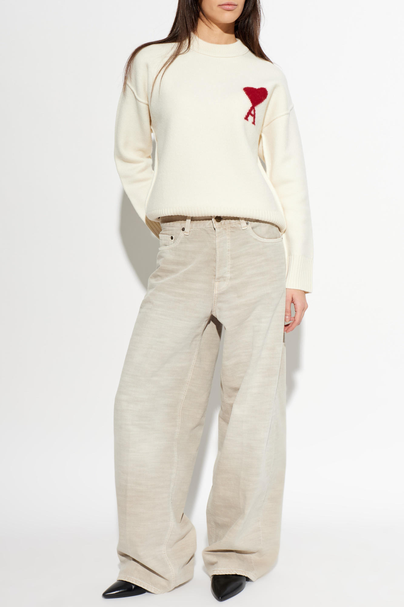 ami alexandre mattiussi ウールスラックス 46 Ami Alexandre Mattiussi Wool sweater with logo | Men's | Vitkac